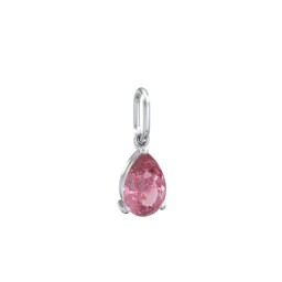 Pear Gemstone Charm in 925 Sterling Silver with Pink Tourmaline