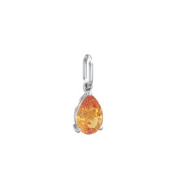 Pear Gemstone Charm in 925 Sterling Silver with Citrine