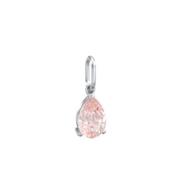 Pear Gemstone Charm in 925 Sterling Silver with Morganite