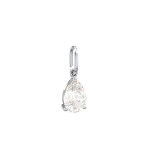 Pear Gemstone Charm – Sterling Silver with Cubic Zirconia