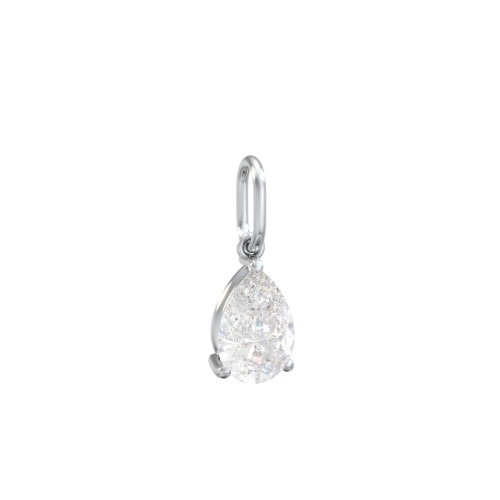 Pear Gemstone Charm – Sterling Silver with Diamond