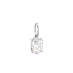 Oval Gemstone Charm in 925 Sterling Silver with Diamond