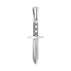 Men’s Engravable Dagger Pendant – Sterling Silver