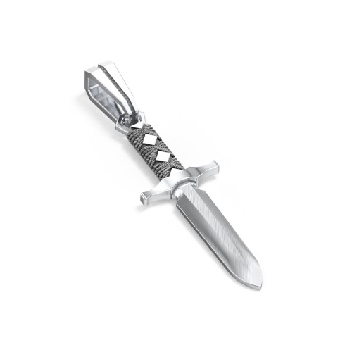 Men’s Engravable Dagger Pendant – Sterling Silver