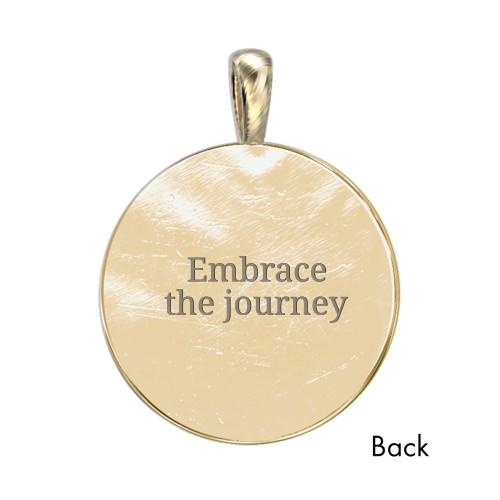 Men's Engravable Compass Pendant with Gemstone