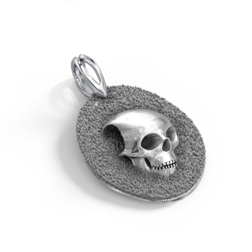 Men's Engravable Ancient Skull Pendant – Sterling Silver