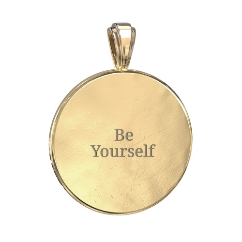 Men's Engravable North Star Disc Pendant with Gemstone
