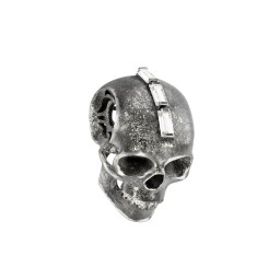 Men's Skull Pendant with Baguette Gemstone Mohawk