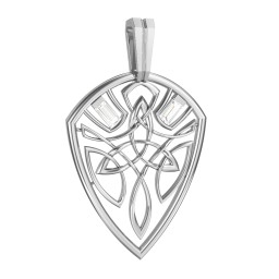 Men's Celtic Shield Pendant with Baguette Gemstones