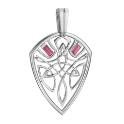 Men's Celtic Shield Pendant with Baguette Gemstones