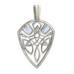 Men's Celtic Shield Pendant with Baguette Gemstones