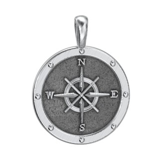 Men's Engravable Compass Pendant