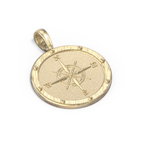 Men's Engravable Compass Pendant