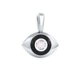 Men's Engravable Evil Eye Gemstone Pendant with Cold Enamel