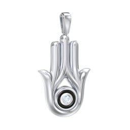 Men's Hamsa Pendant with Gemstone & Cold Enamel