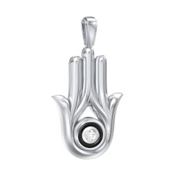 Men's Hamsa Pendant with Gemstone & Cold Enamel
