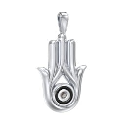 Men's Hamsa Pendant with Gemstone & Cold Enamel