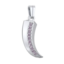 Men's Engravable Claw Pendant with Gemstones in 925 Sterling Silver with Alexandrite
