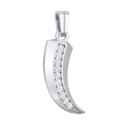 Men's Engravable Claw Pendant with Gemstones in 925 Sterling Silver with Cubic Zirconia