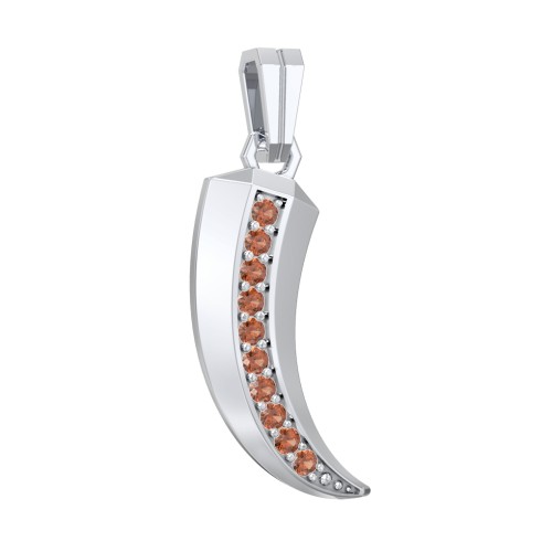 Men's Engravable Claw Pendant with Gemstones – Sterling Silver with Garnet