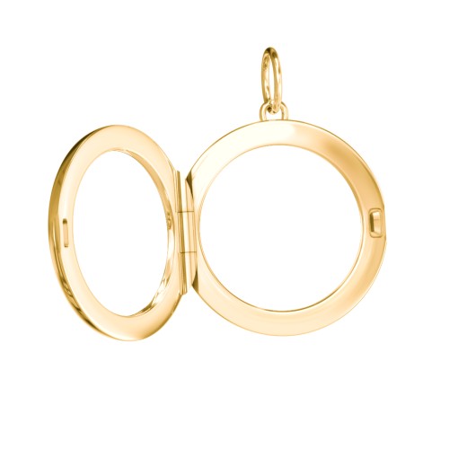 Engravable Round Photo Locket Charm