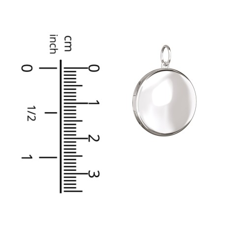 Engravable Round Photo Locket Charm – Sterling Silver
