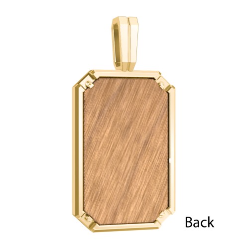Men’s Engravable Framed Wood Pendant - Cherry