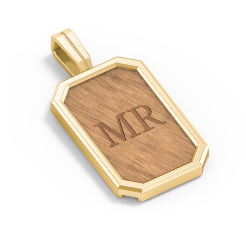 Men’s Engravable Framed Wood Pendant - Cherry