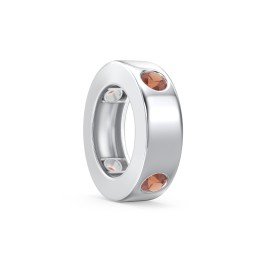 Multi-Gemstone Stacking Ring Charm in 925 Sterling Silver with Garnet