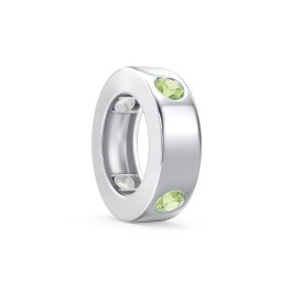 Multi-Gemstone Stacking Ring Charm in 925 Sterling Silver with Peridot