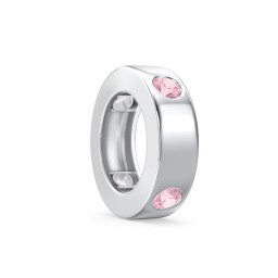 Multi-Gemstone Stacking Ring Charm in 925 Sterling Silver with Pink Tourmaline