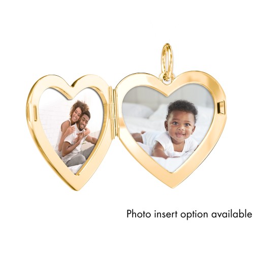 Engravable Heart Photo Locket Charm