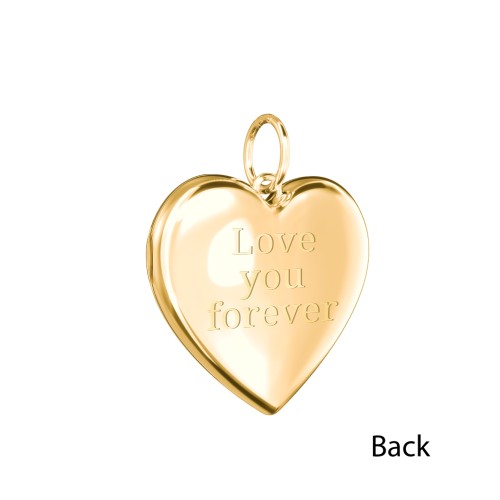 Engravable Heart Photo Locket Charm