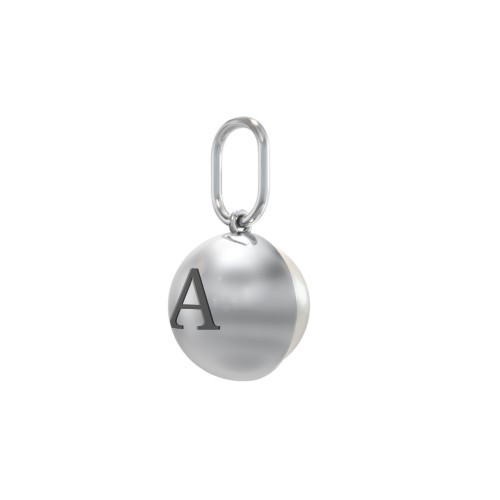 Engravable Half-Cup Pearl Charm – Sterling Silver with Freshwater Pearl