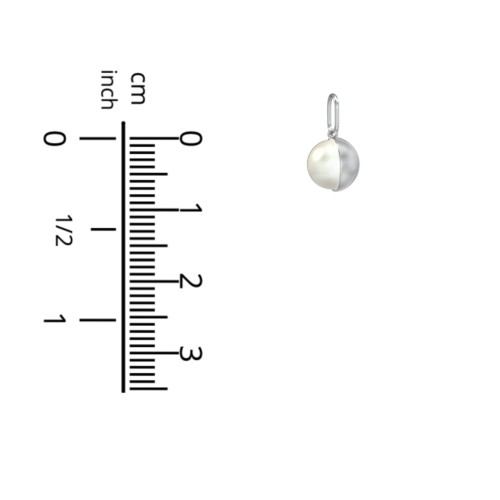 Engravable Half-Cup Pearl Charm – 10K Yellow Gold with Freshwater Pearl