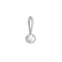 Bezel-Set Round Cut Charm (Dainty) in 925 Sterling Silver with Aquamarine