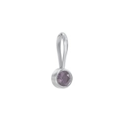 Bezel-Set Round Cut Charm (Dainty) in 925 Sterling Silver with Alexandrite