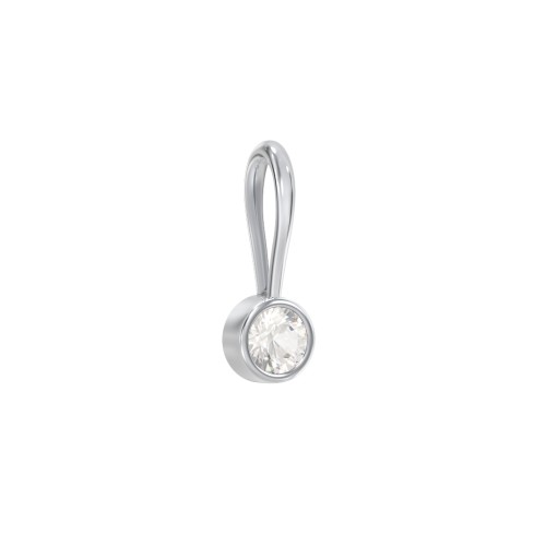 Bezel-Set Round Cut Charm (Dainty) – Sterling Silver with Cubic Zirconia