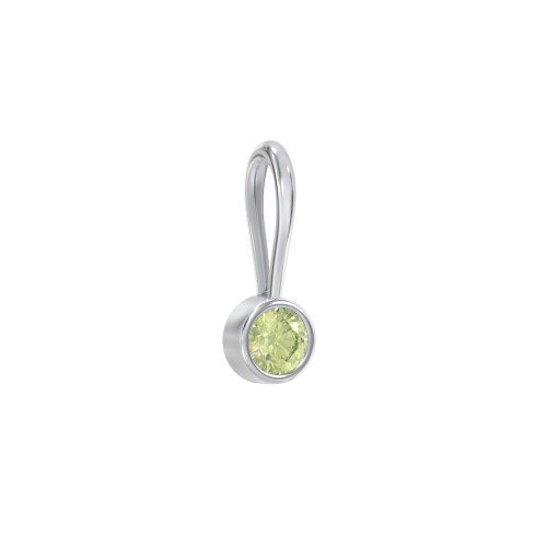Bezel-Set Round Cut Charm (Dainty) – Sterling Silver with Peridot