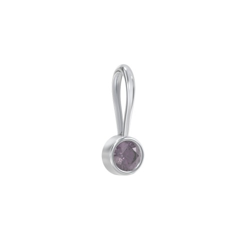 Bezel-Set Round Cut Charm (Dainty) – Sterling Silver with Alexandrite