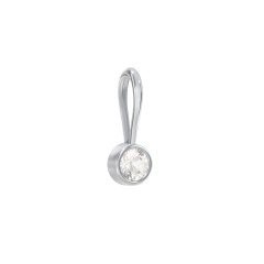 Bezel-Set Round Cut Charm (Dainty) – 10K Yellow Gold with Emerald