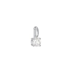 Round Cut Charm (Dainty) – Sterling Silver with Ruby