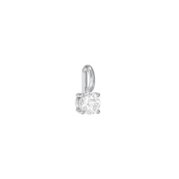 Round Cut Charm (Dainty) in 925 Sterling Silver with Diamond