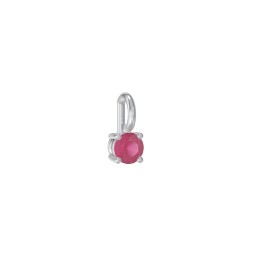 Round Cut Charm (Dainty) in 925 Sterling Silver with Ruby
