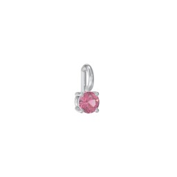 Round Cut Charm (Dainty) in 925 Sterling Silver with Pink Tourmaline