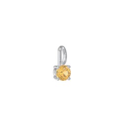 Round Cut Charm (Dainty) in 925 Sterling Silver with Citrine