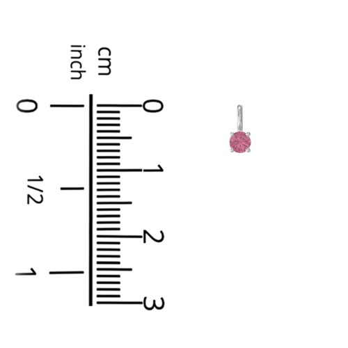 Round Cut Charm (Dainty) – Sterling Silver with Ruby