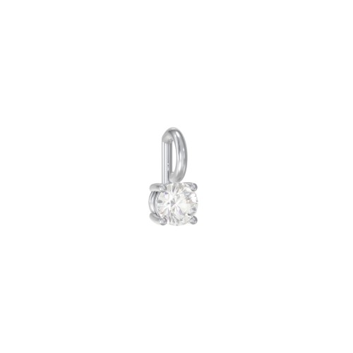 Round Cut Charm (Dainty) – Sterling Silver with Cubic Zirconia