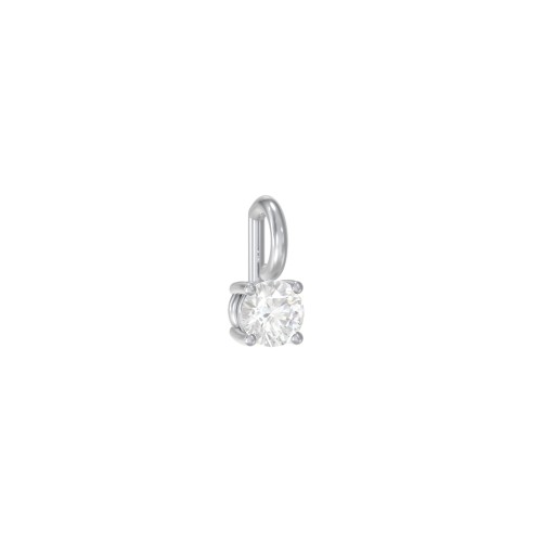 Round Cut Charm (Dainty) – Sterling Silver with Diamond