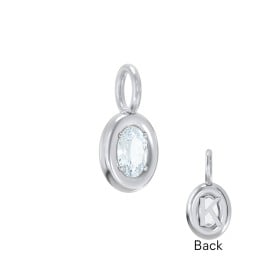 Oval Frame Stone Charm With Back Initial